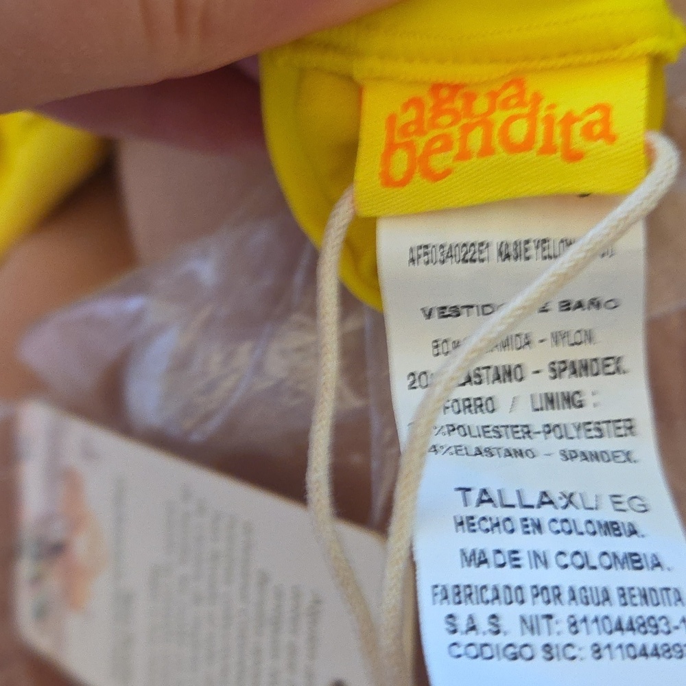 Agua Bendita Swimsuit XL NWT Kasie Yellow Bathing Suit $290 - Picture 6 of 6